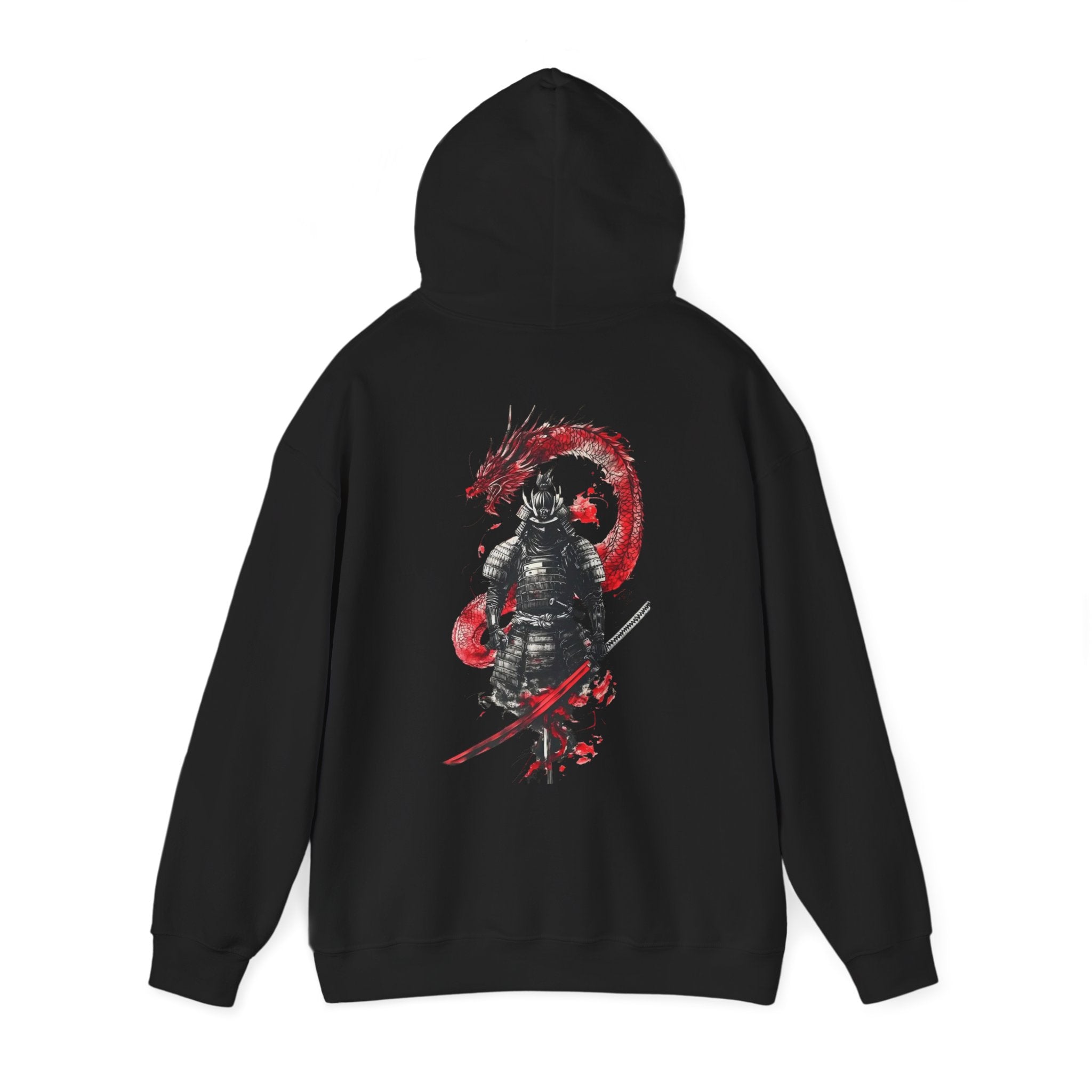 Red Samurai Armor hoodie | Dragon Back Graphic Hoodie
