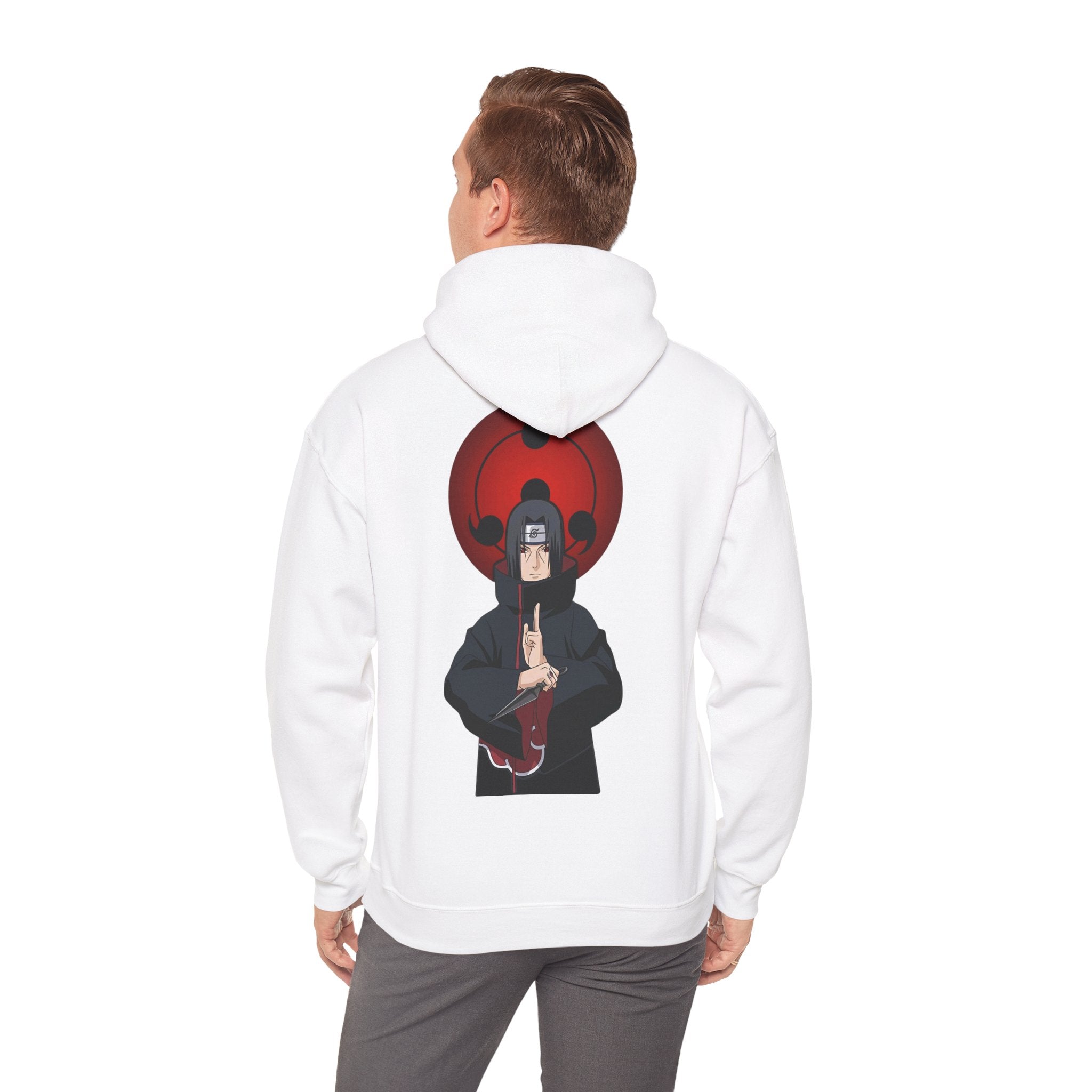 Itachi Uchiha Illustration Hoodie | Anime Shinobi Back Print