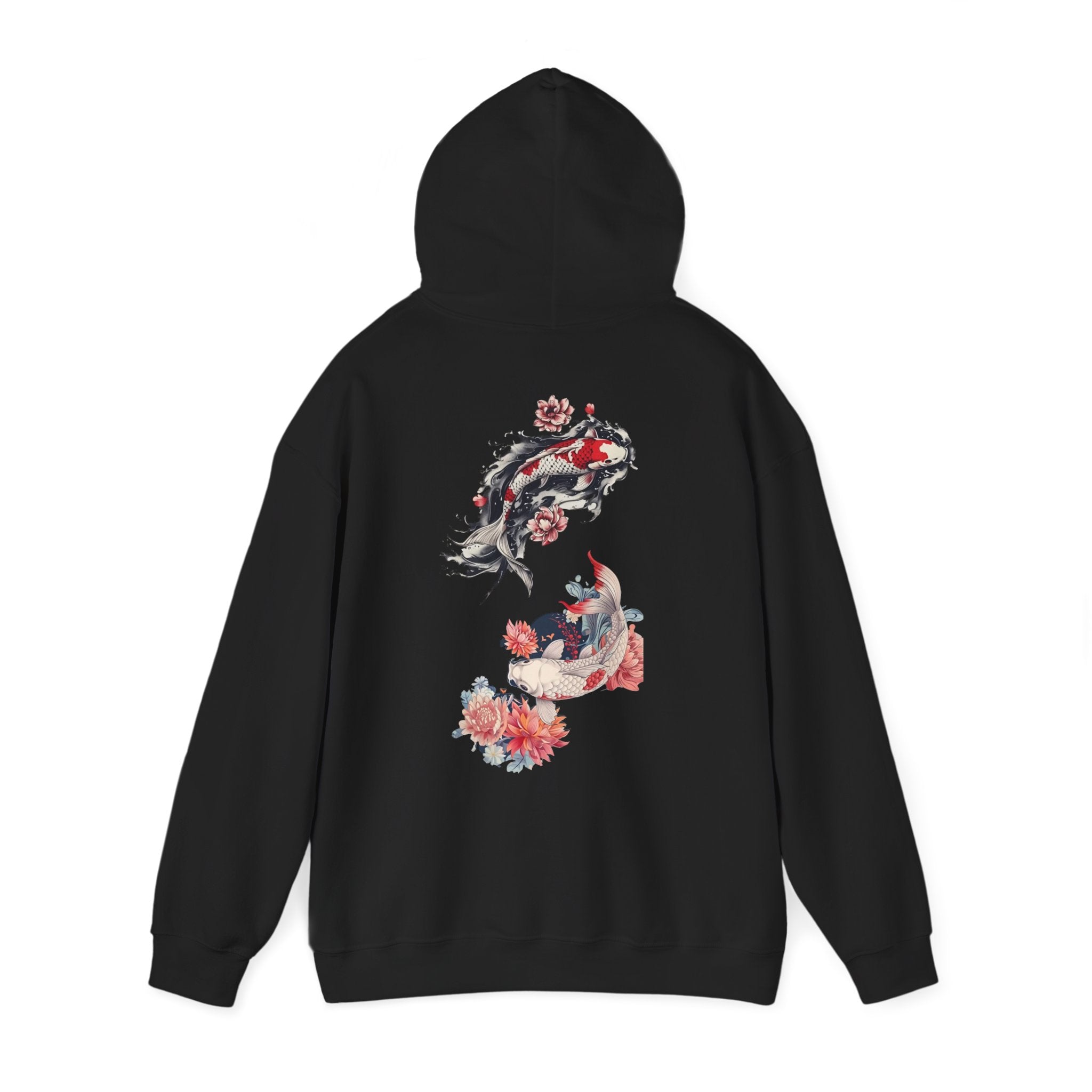 Koi Fish Floral Art Hoodie | Gold Crown RoyalFamily Accent