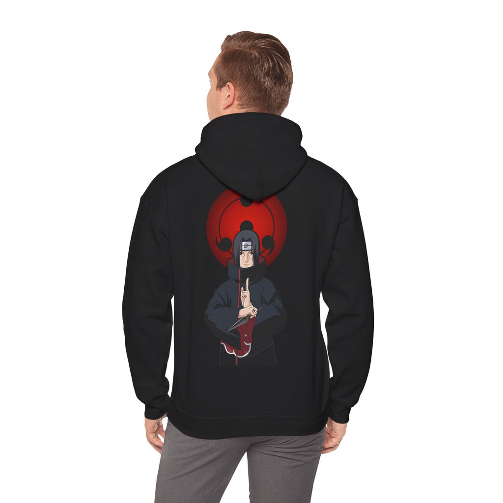 Itachi Uchiha Illustration Hoodie | Anime Shinobi Back Print