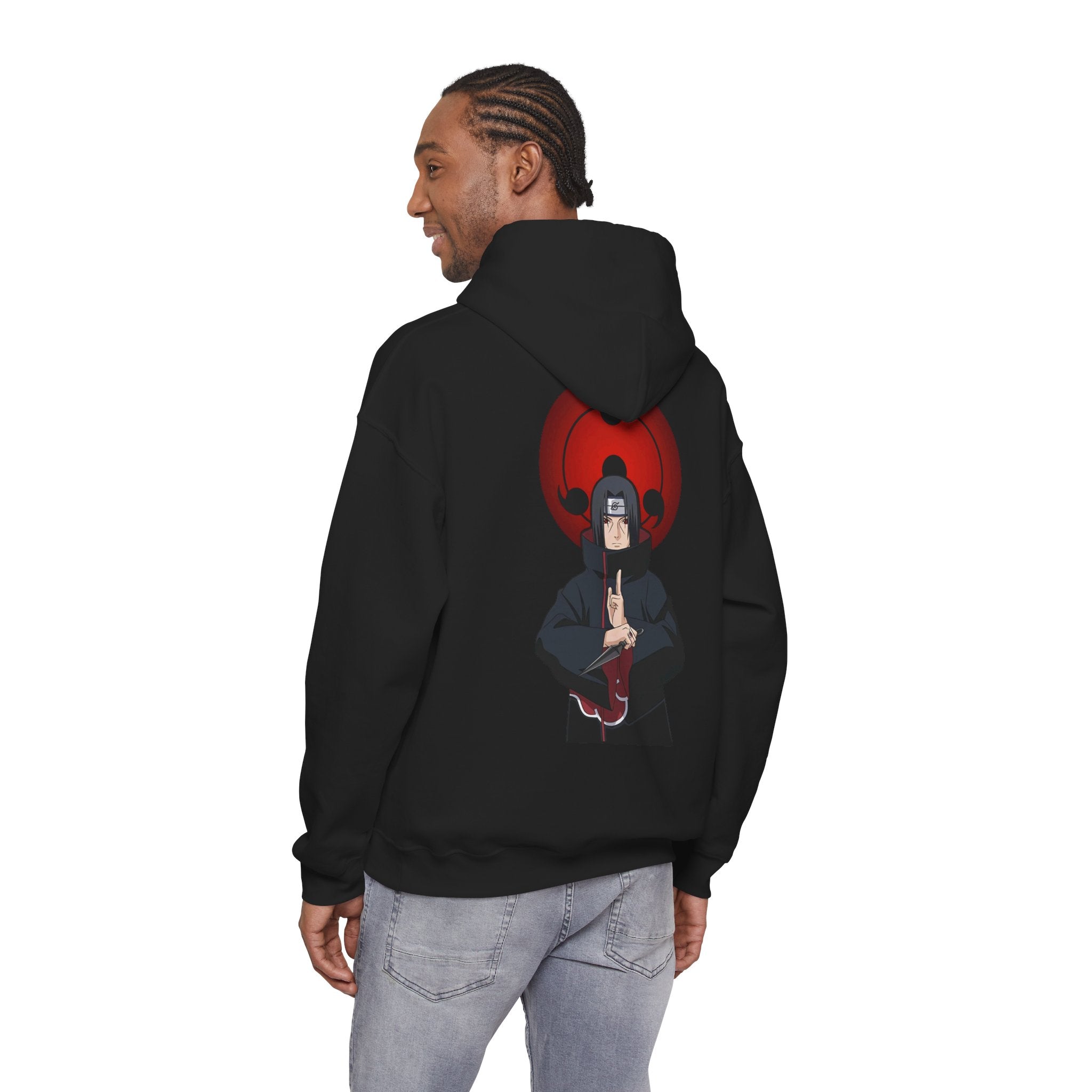 Itachi Uchiha Illustration Hoodie | Anime Shinobi Back Print
