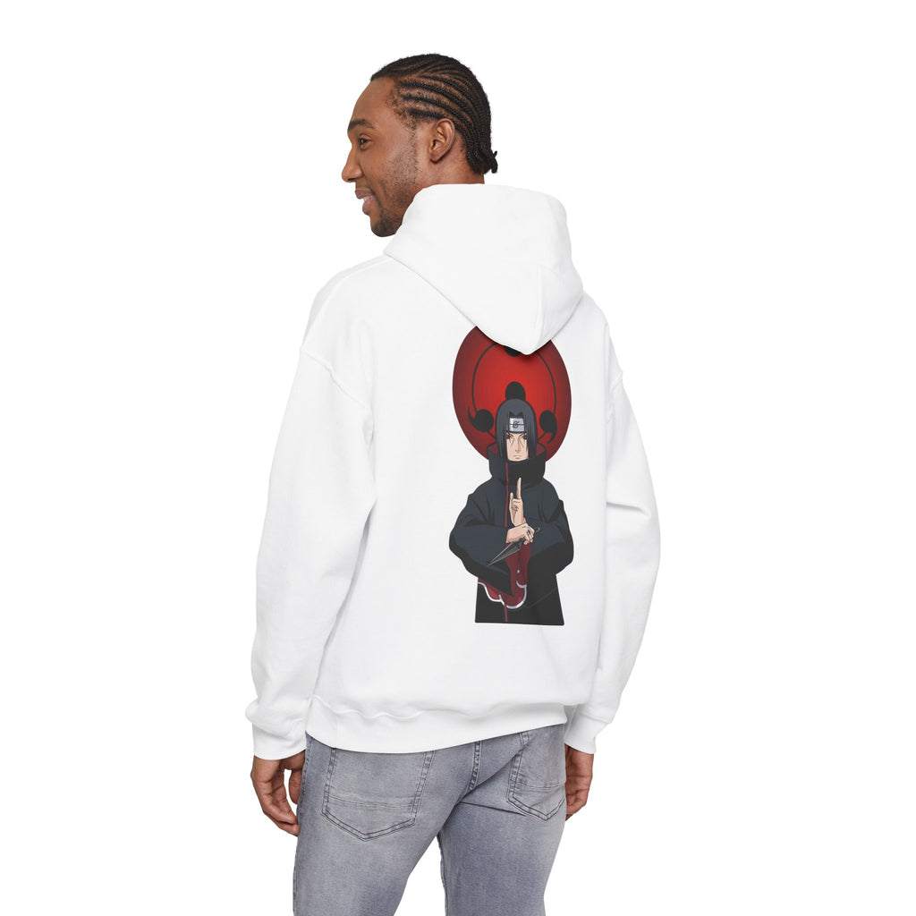 Itachi Uchiha Illustration Hoodie | Anime Shinobi Back Print
