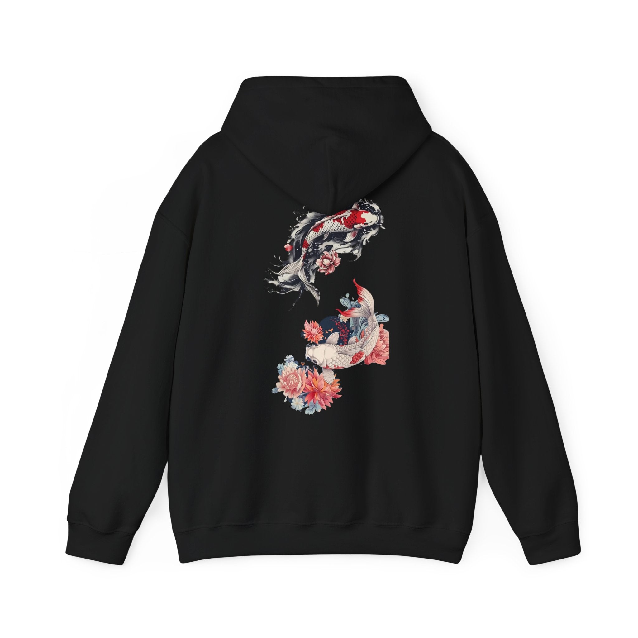 Koi Fish Floral Art Hoodie | Gold Crown RoyalFamily Accent